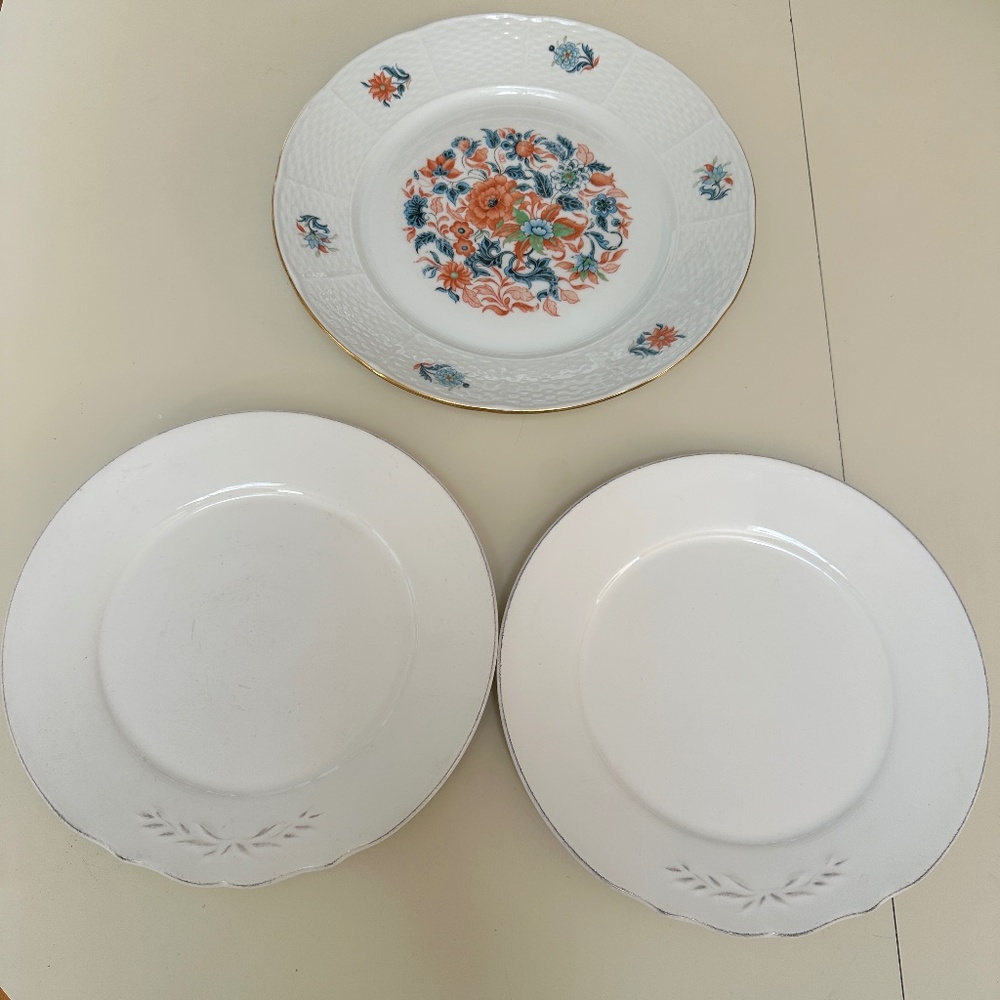 Three Vintage Plates - One Europa Imari Porcelain Czech & Two Ceramic Portugal